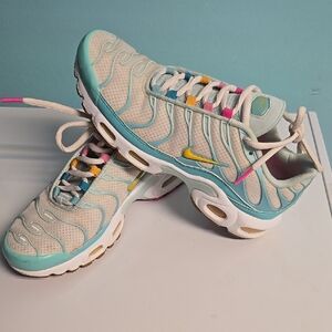 Nike Max Plus Women's Aqua and White Sneakers